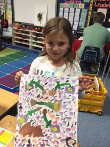 She painted right threw her tears to produce the most joyful painting of the day!