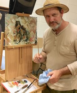 Rob practicing painting like Vincent for VJD